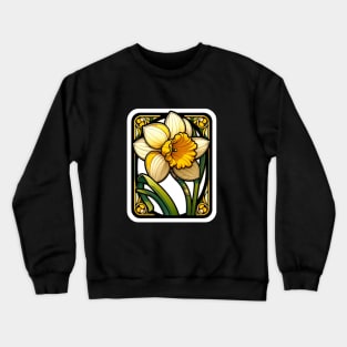 Art Nouveau daffodil march Birth Month Flower Crewneck Sweatshirt